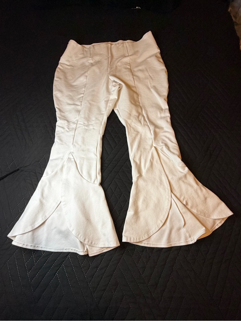 Investments White Flared Layered-Hem Pants